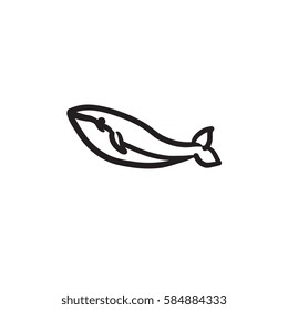 Whale vector sketch icon isolated on background. Hand drawn Whale icon. Whale sketch icon for infographic, website or app.
