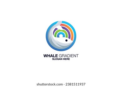 whale vector template logo design