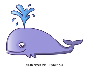 Whale water splash icon. Cartoon of whale water splash vector icon for web design isolated on white background