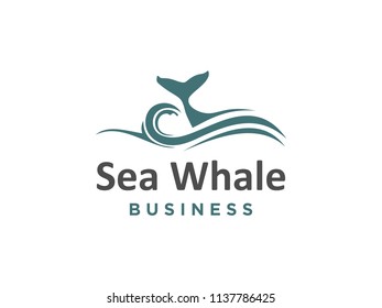 whale wave logo design inspiration
