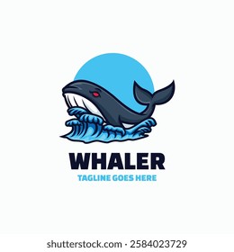 Whaler Simple Mascot Logo Template