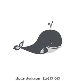 Whales and dolphins sea design icon vector