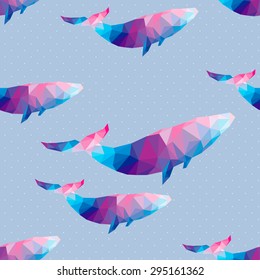 Whales geometry background. Vector illustration
