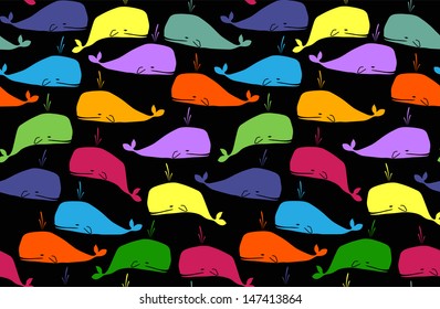 whales seamless background
