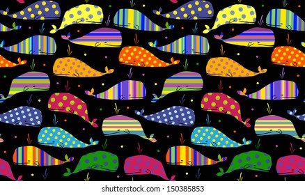 whales seamless background