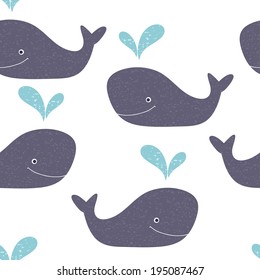 whales seamless pattern