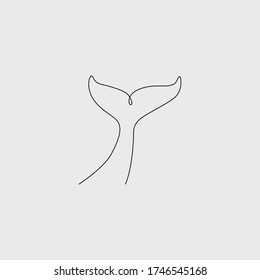 whale's tail one line drawing. minimalist illustration