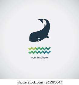 Whales vector badge.