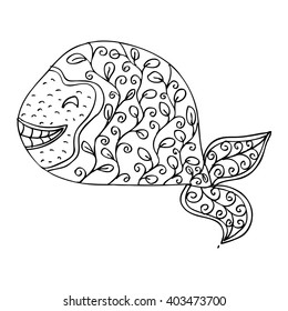 whalesea life decorative style, vector illustration