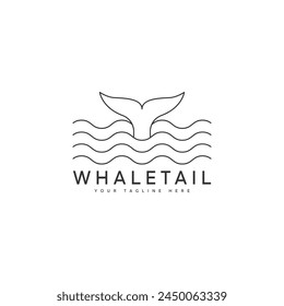 whaletail logo vector outline style