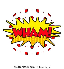 Wham comic sound effects. Sound bubble speech with word and comic cartoon expression sounds vector illustration.