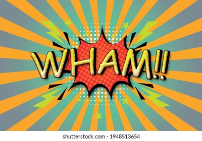 wham Comic Speech 3d Text Style Effect high resolution background
