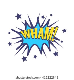 Wham Comic Speech Bubble Bright Color Classic Comic Book Style Flat Vector Design Sticker