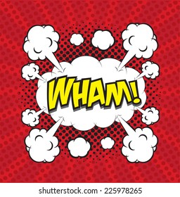 WHAM! comic word, comic backgound
