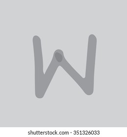 "W"Hand written modern alphabet vector