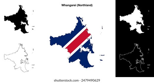 Conjunto de mapas de esquema en blanco de Whangarei