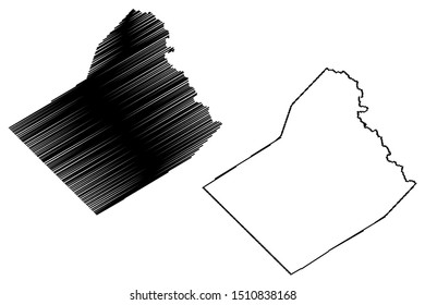 Wharton County, Texas (Counties in Texas, United States of America,USA, U.S., US) map vector illustration, scribble sketch Wharton map