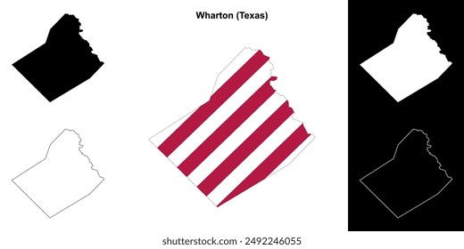 Wharton County (Texas) Outline-Kartenset