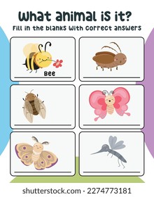 What animal is this worksheet. Educational worksheet for preschool. Writing practice for children. Vector illustration.