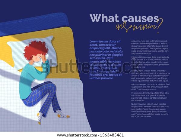 What Causes Insomnia Banner Vector Template Stock Vector (Royalty Free ...