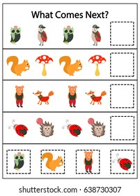 What Comes Preschool Kindergarten Worksheet Vector Stock Vector ...