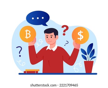 ¿Qué significa la moneda cripto? ilustración vectorial.