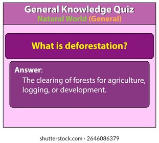 What is deforestation general knowledge quiz natural world environmental science and forest management tips