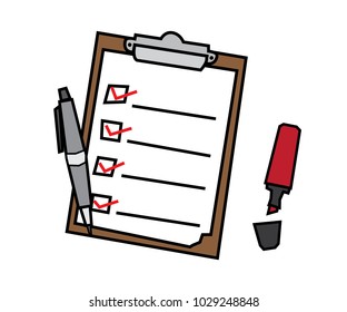 what to do checklist cartoon design illustration