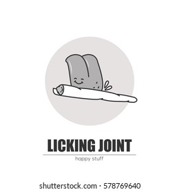 "What to do if you got a weed" series. Vector single isolated icon (logo). EPS 10. Isolated object.