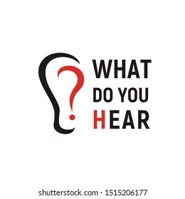 What Do You Hear, Ear with Question Mark logo design