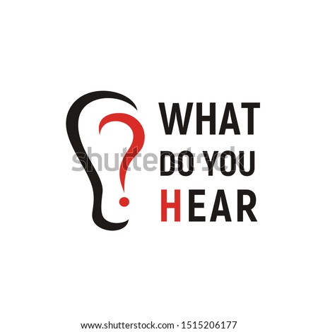 What Do You Hear, Ear with Question Mark logo design