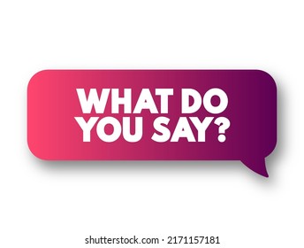 What Do You Say question text message bubble, concept background