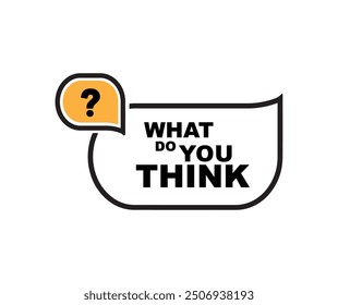 what do you think sign on white background