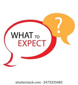 WHAT TO EXPECT SIGN ON WHITE BACKGROUND