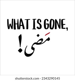 "What is gone, is gone" In arabic. Funny arab quotes, Funny arabic sayings, Funny arabic jokes. Vector Eps 10