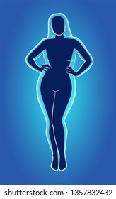 What hides the extra weight. The contour of the female body.