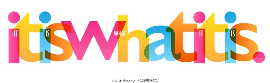 IT IS WHAT IT IS. colorful typography banner