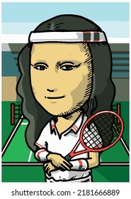 What if Mona Lisa plays tennis ball vector art