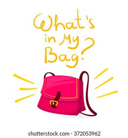 What is in my bag, concept design vector illustration