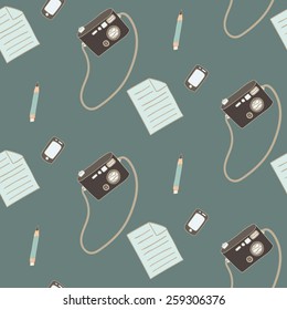 What is in my bag seamless pattern