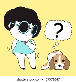 What Is My Dog Thinking Card Character illustration