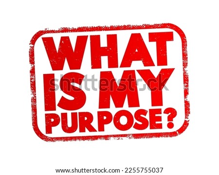What Is My Purpose question text stamp, concept background