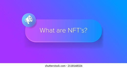 What are nft, what is an nft question horizontal banner design template. NFT non-fungible token banner