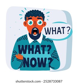 What now typography sticker in flat style