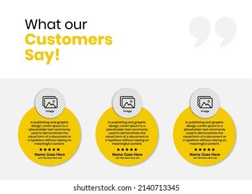 What Our Customers say Creative Testimonial Template, Quote , Infographic, Banner Template Editable Vector Illustration