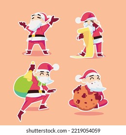  	
Lo que Santa Cláusula hace en Nochebuena en un estilo de diseño plano