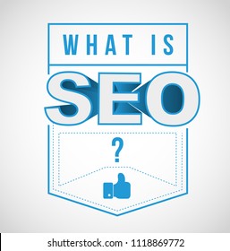 what is seo question vector illustration sign. isolated over a white background