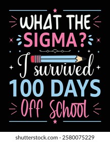 What the sigma I survived 100 days off school graphic design