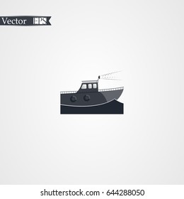 What a small boat did not dream of conquering an endless ocean. Vector illustration.