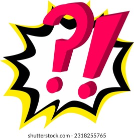 What the Surprise Speech Bubble Comic Vector Illustration. Perfect for Action Scene.